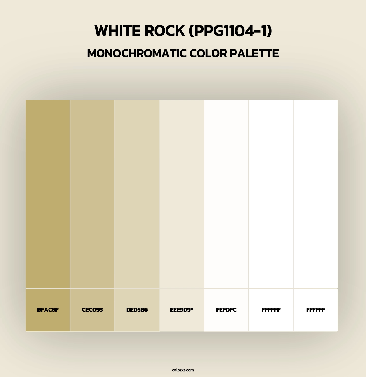 White Rock (PPG1104-1) - Monochromatic Color Palette