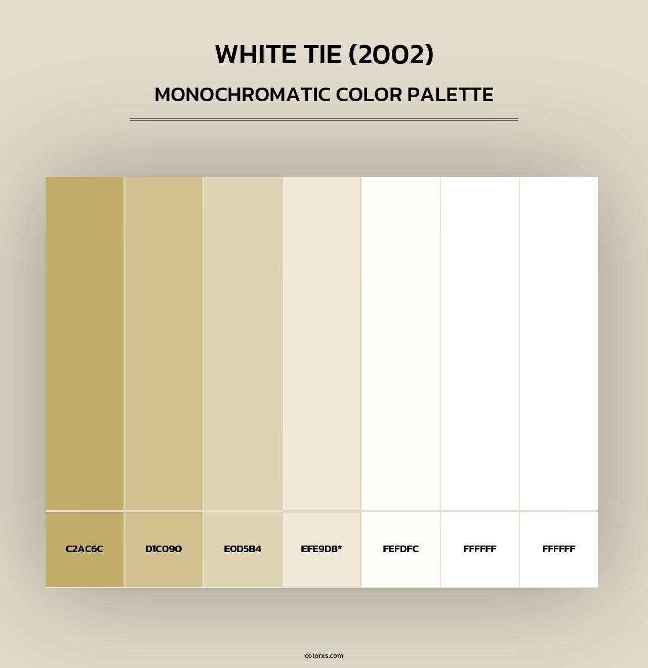 White Tie (2002) - Monochromatic Color Palette