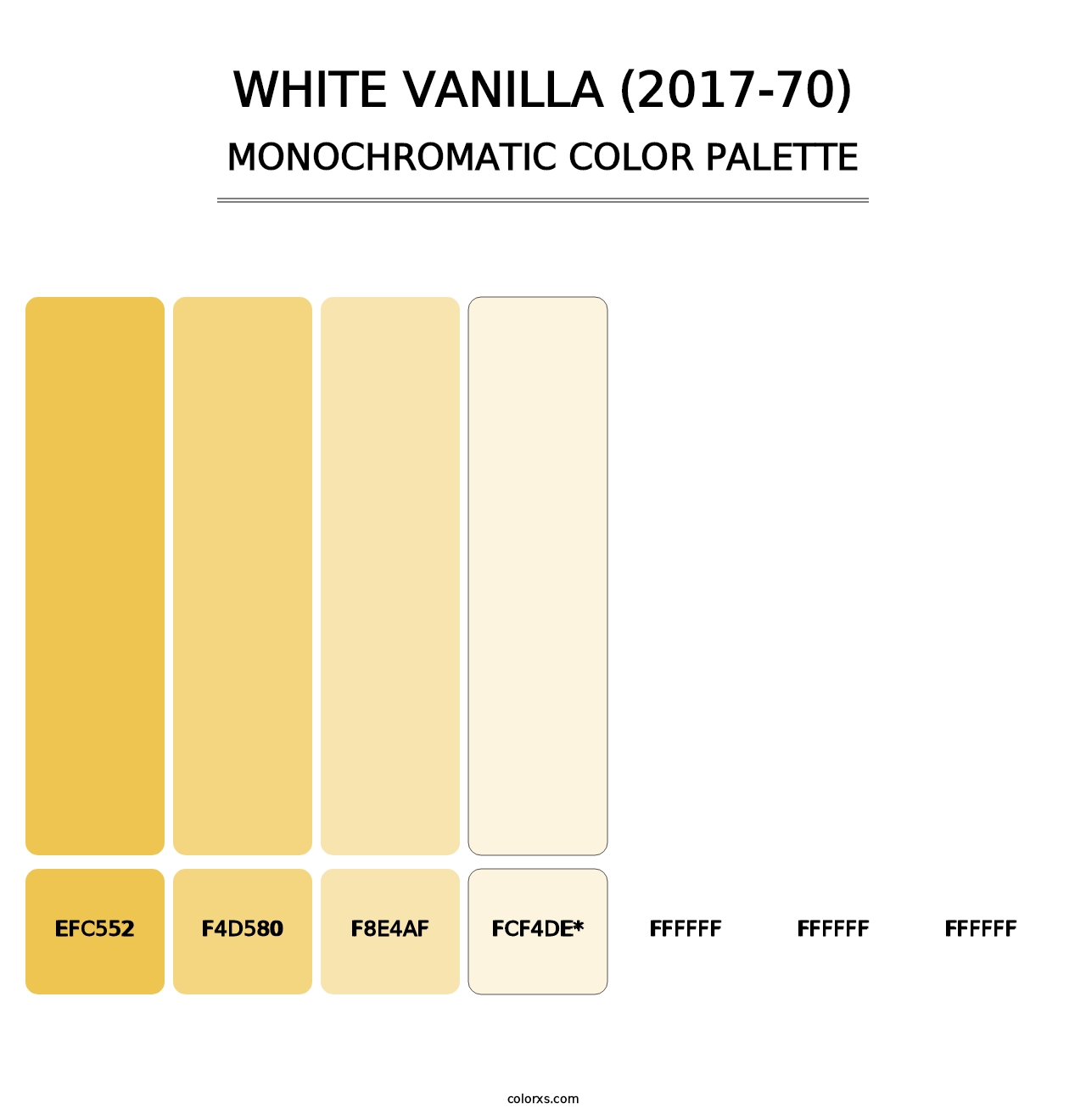 White Vanilla (2017-70) - Monochromatic Color Palette