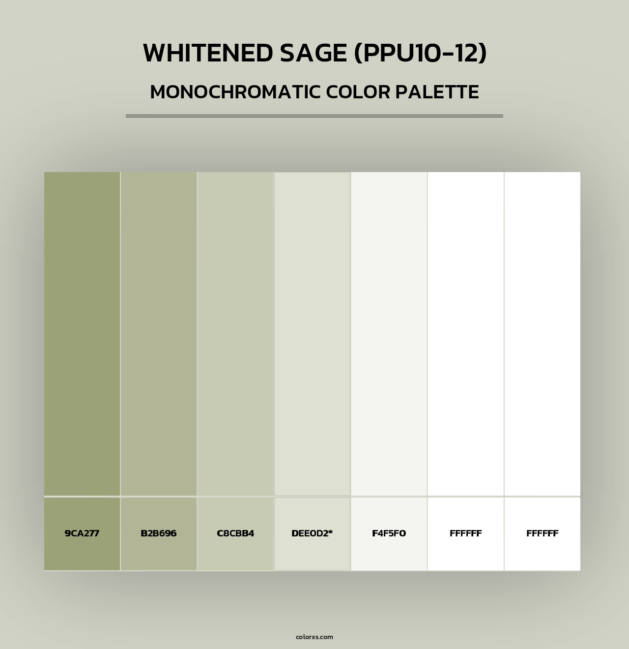 Whitened Sage (PPU10-12) - Monochromatic Color Palette