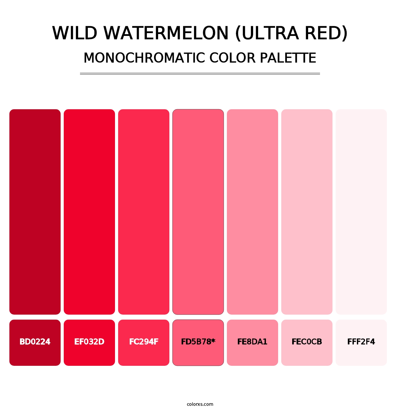 Wild Watermelon (Ultra Red) - Monochromatic Color Palette
