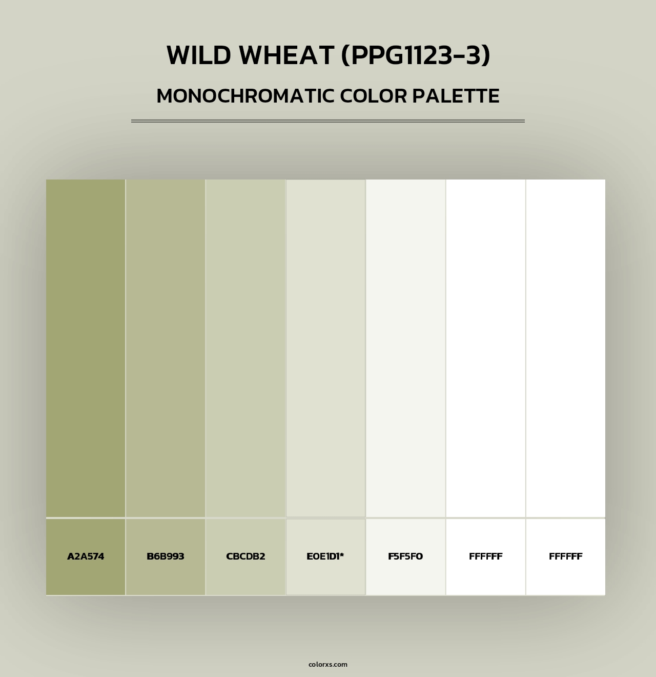 Wild Wheat (PPG1123-3) - Monochromatic Color Palette