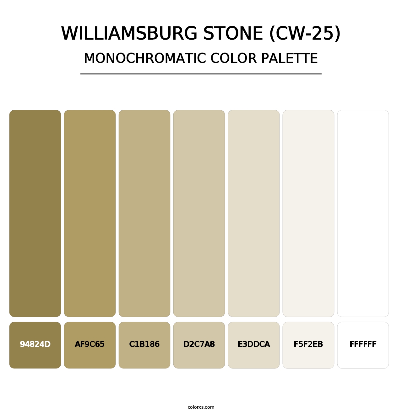 Williamsburg Stone (CW-25) - Monochromatic Color Palette