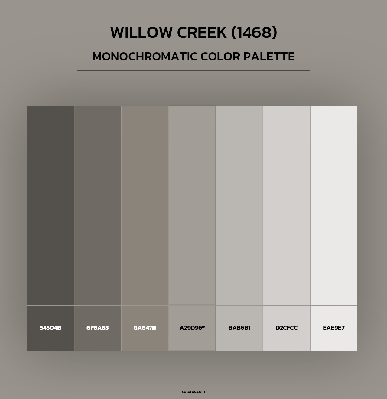 Willow Creek (1468) - Monochromatic Color Palette