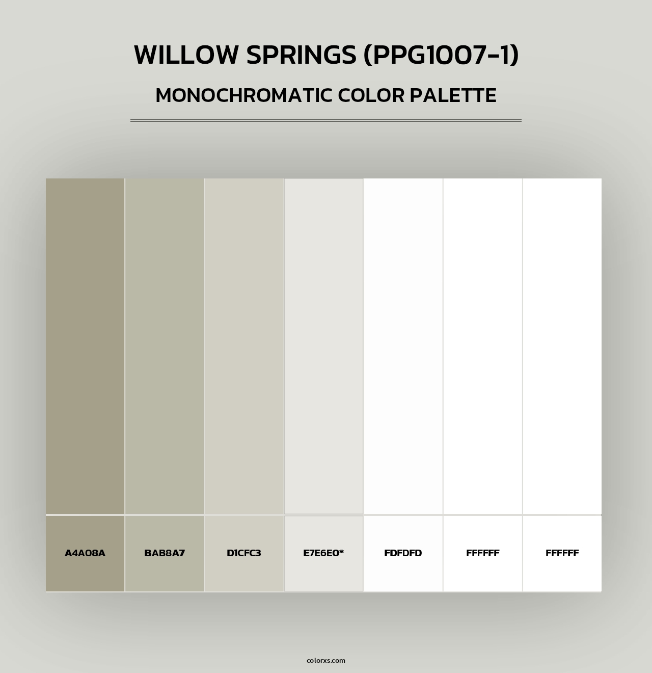 Willow Springs (PPG1007-1) - Monochromatic Color Palette
