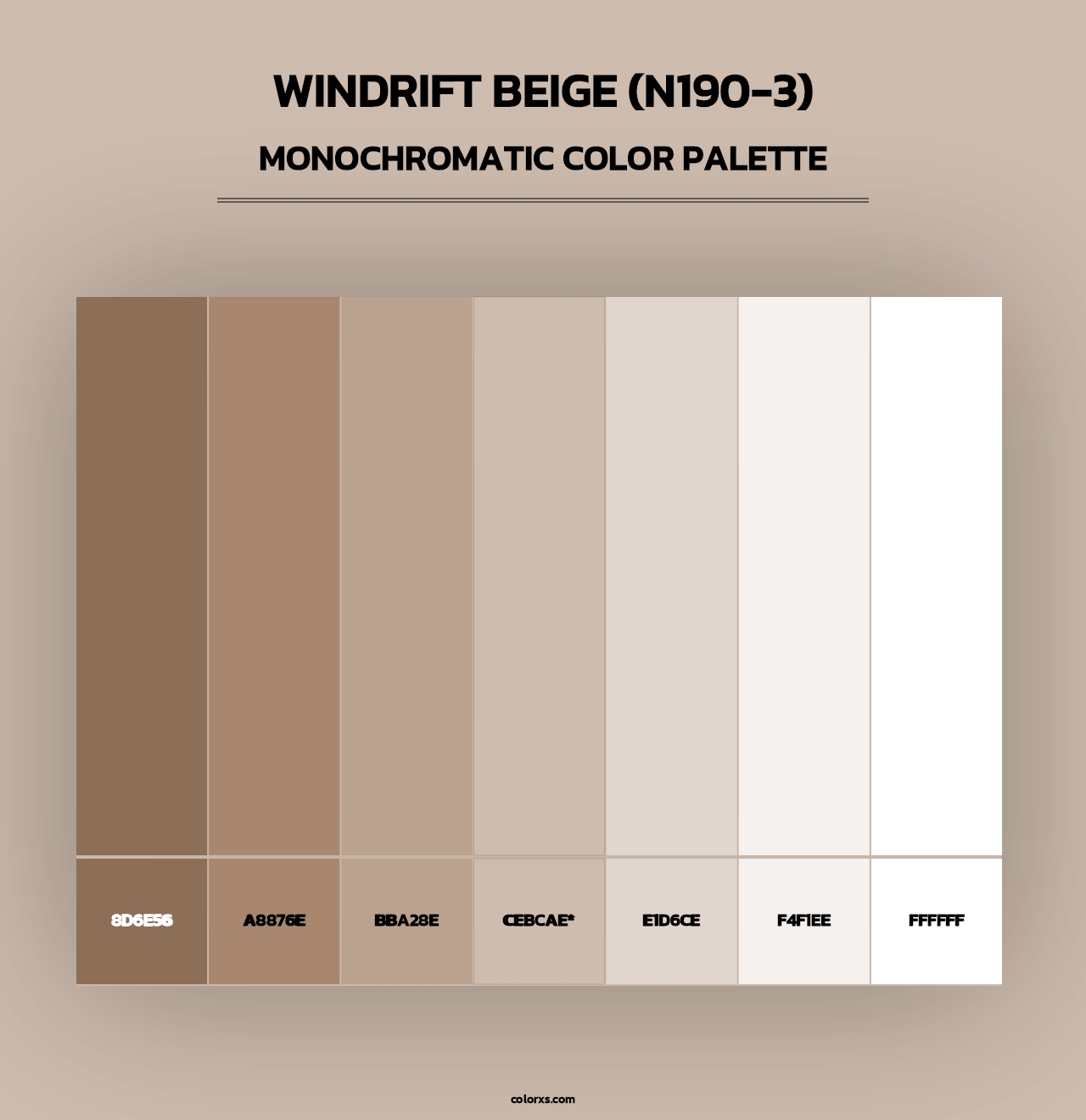 Windrift Beige (N190-3) - Monochromatic Color Palette