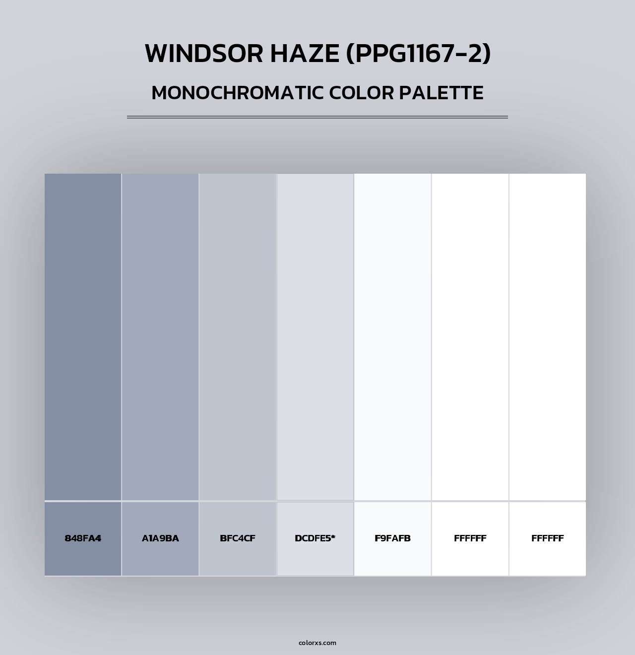 Windsor Haze (PPG1167-2) - Monochromatic Color Palette