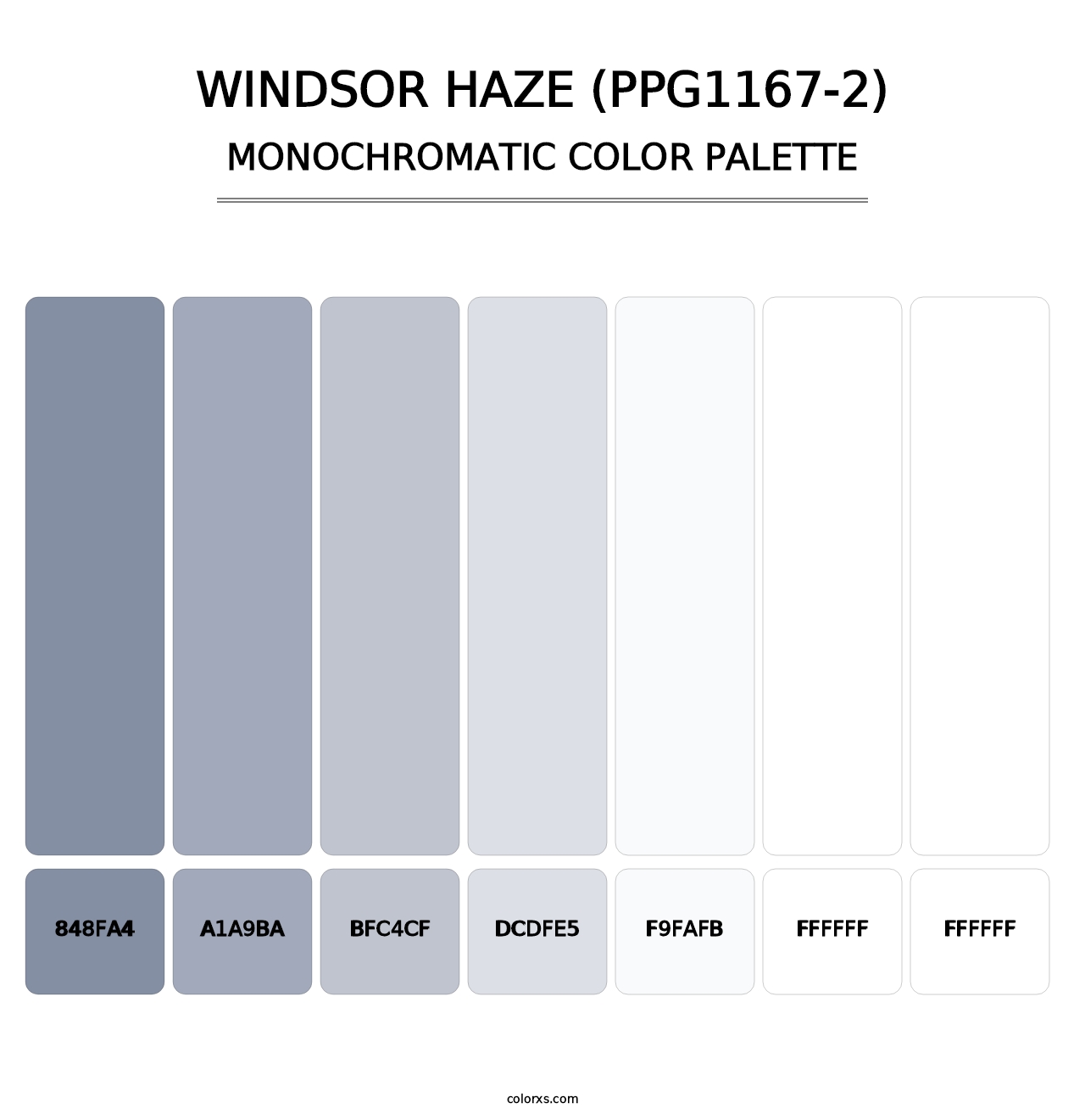 Windsor Haze (PPG1167-2) - Monochromatic Color Palette