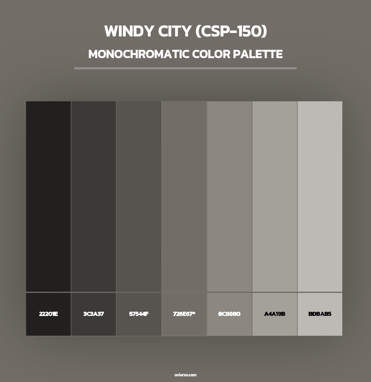 Windy City (CSP-150) - Monochromatic Color Palette
