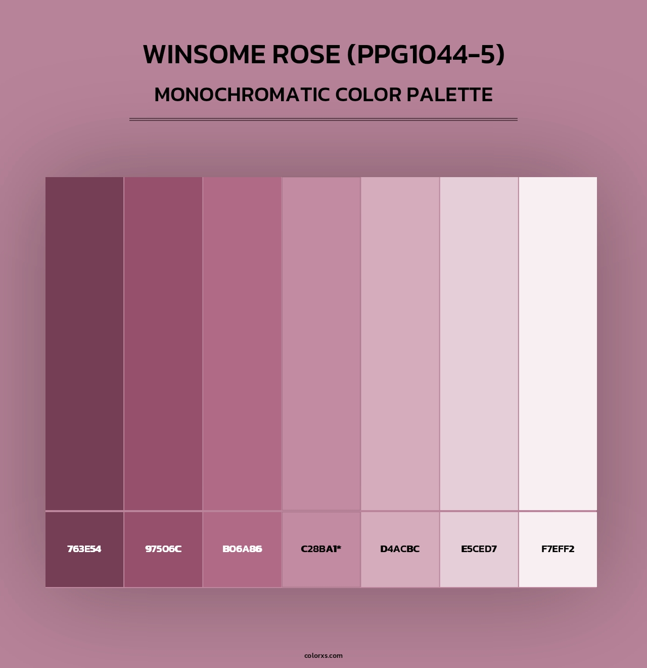 Winsome Rose (PPG1044-5) - Monochromatic Color Palette