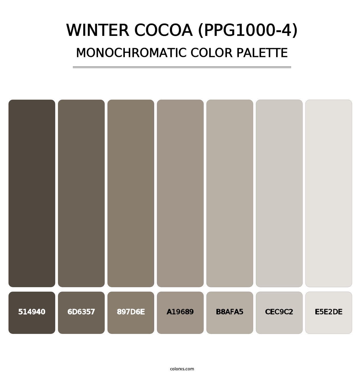 Winter Cocoa (PPG1000-4) - Monochromatic Color Palette