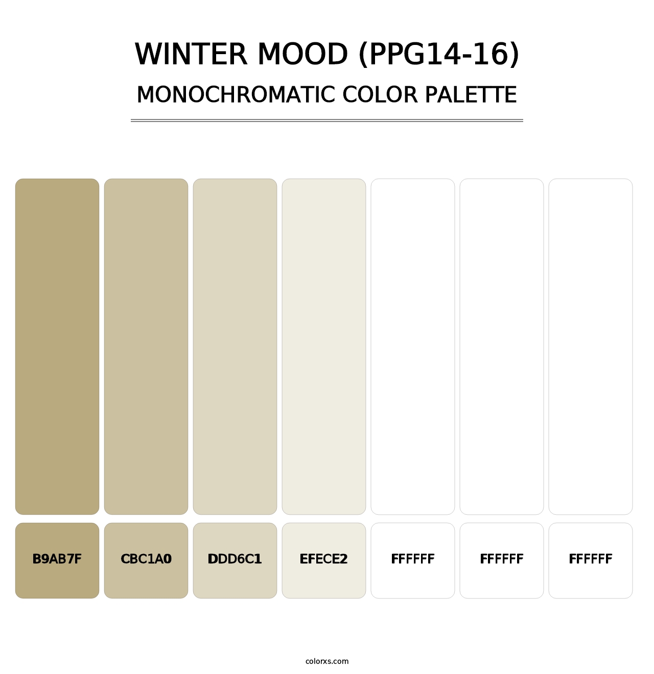 Winter Mood (PPG14-16) - Monochromatic Color Palette