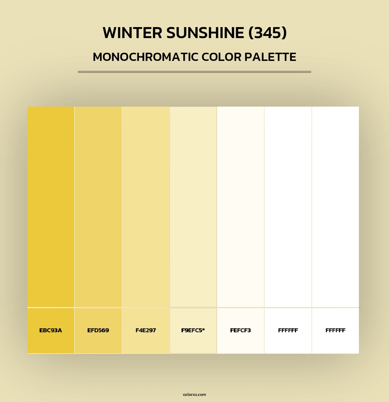 Winter Sunshine (345) - Monochromatic Color Palette