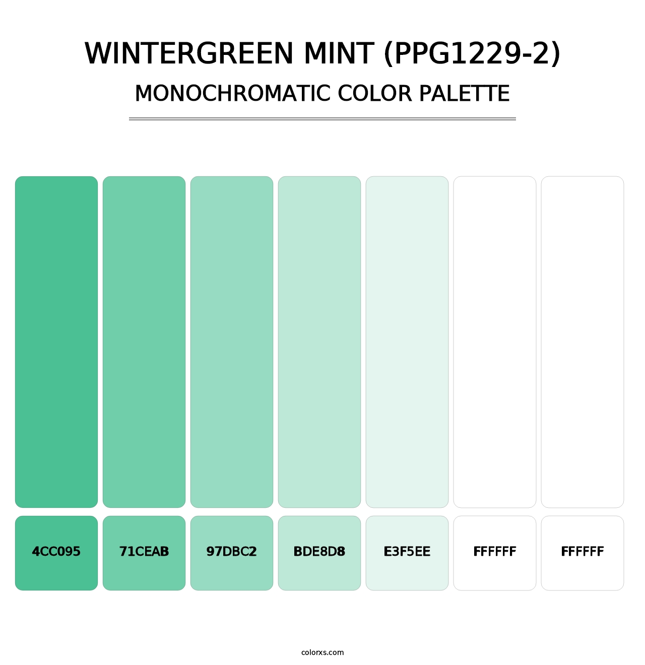 Wintergreen Mint (PPG1229-2) - Monochromatic Color Palette