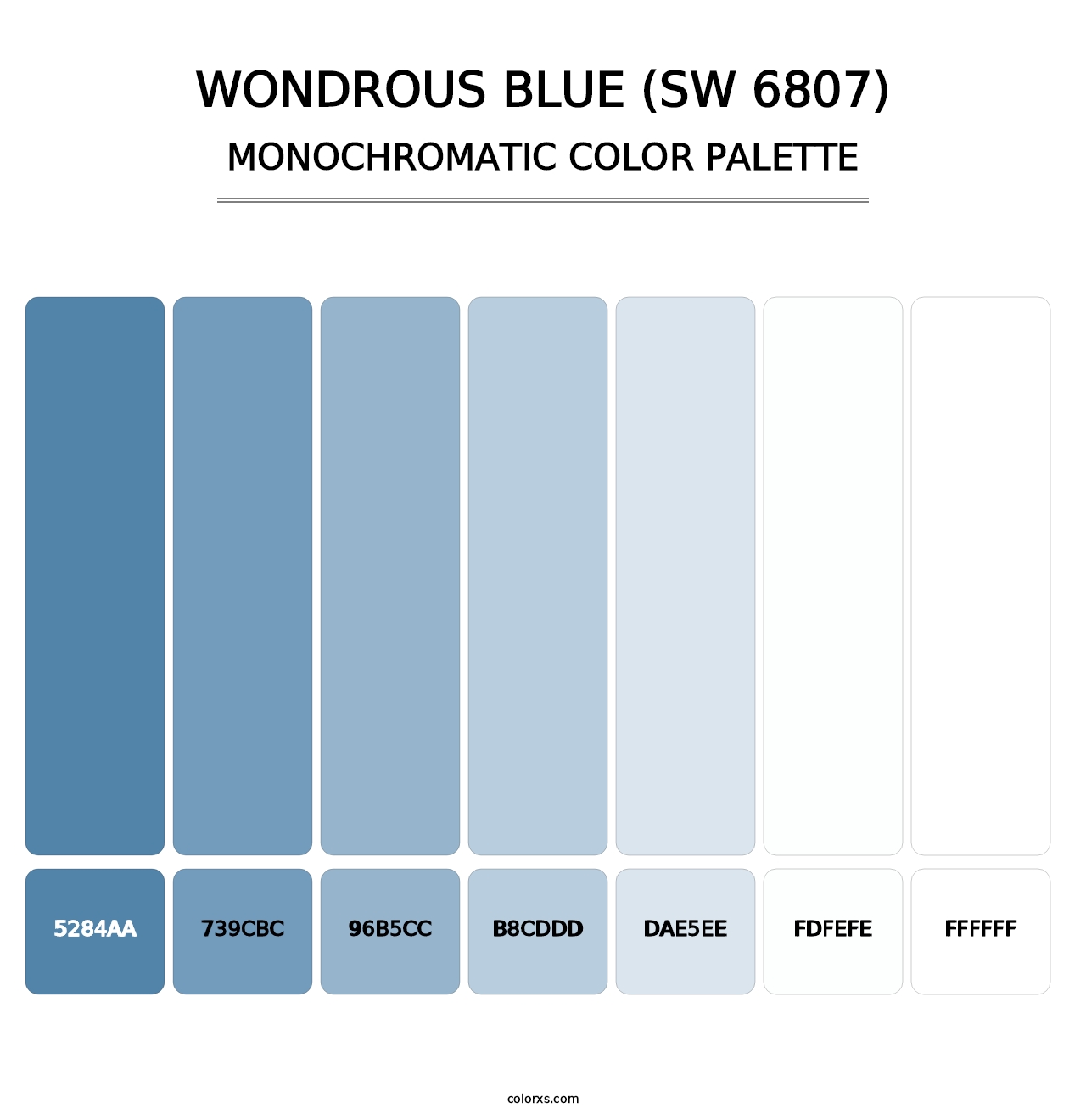 Wondrous Blue (SW 6807) - Monochromatic Color Palette