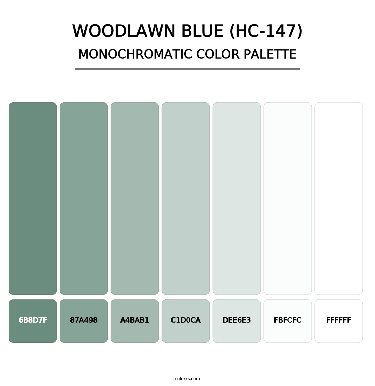 Woodlawn Blue (HC-147) - Monochromatic Color Palette