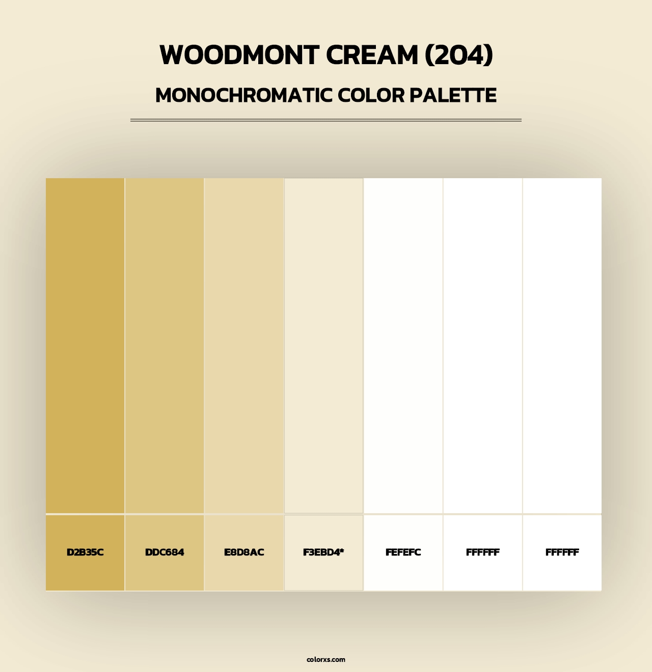 Woodmont Cream (204) - Monochromatic Color Palette