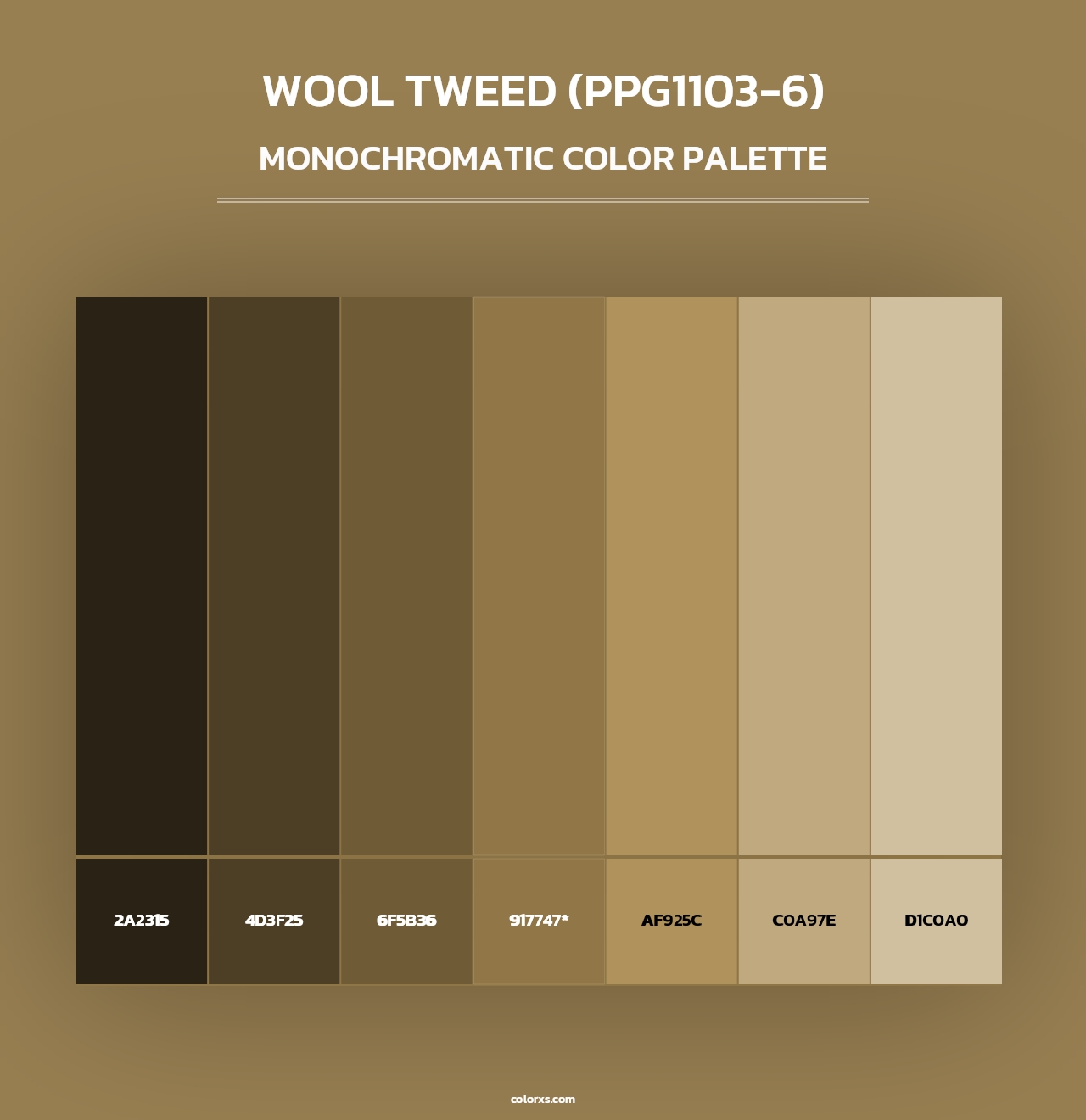 Wool Tweed (PPG1103-6) - Monochromatic Color Palette