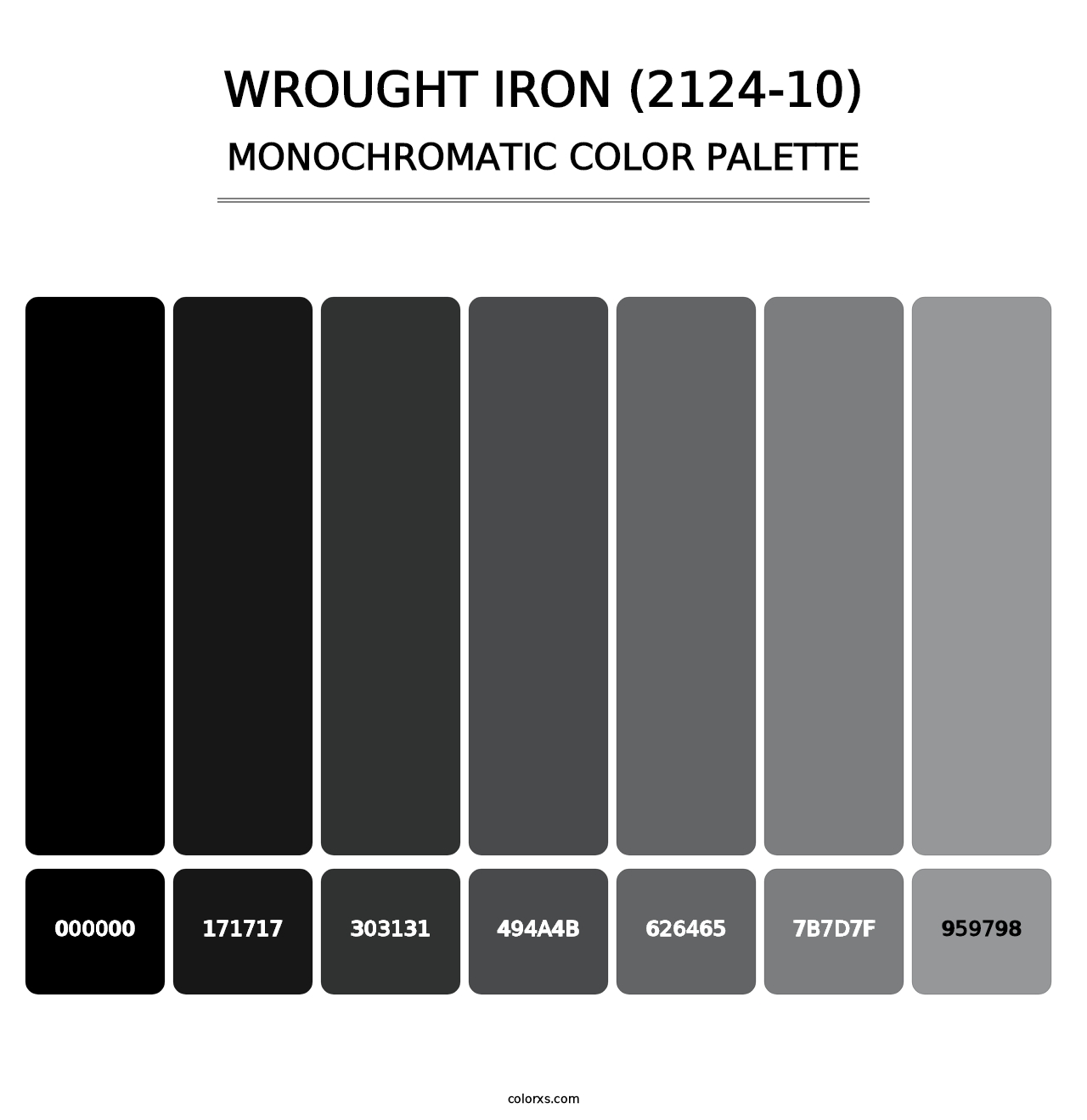 Wrought Iron (2124-10) - Monochromatic Color Palette