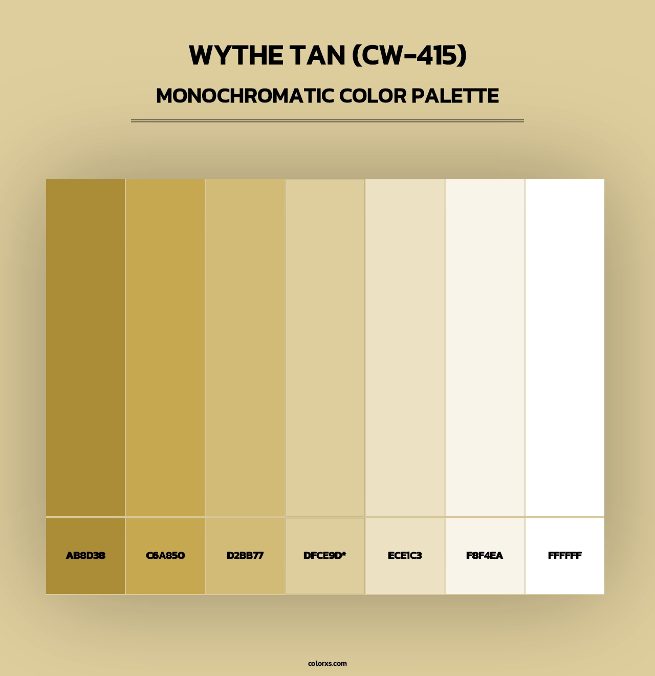 Wythe Tan (CW-415) - Monochromatic Color Palette