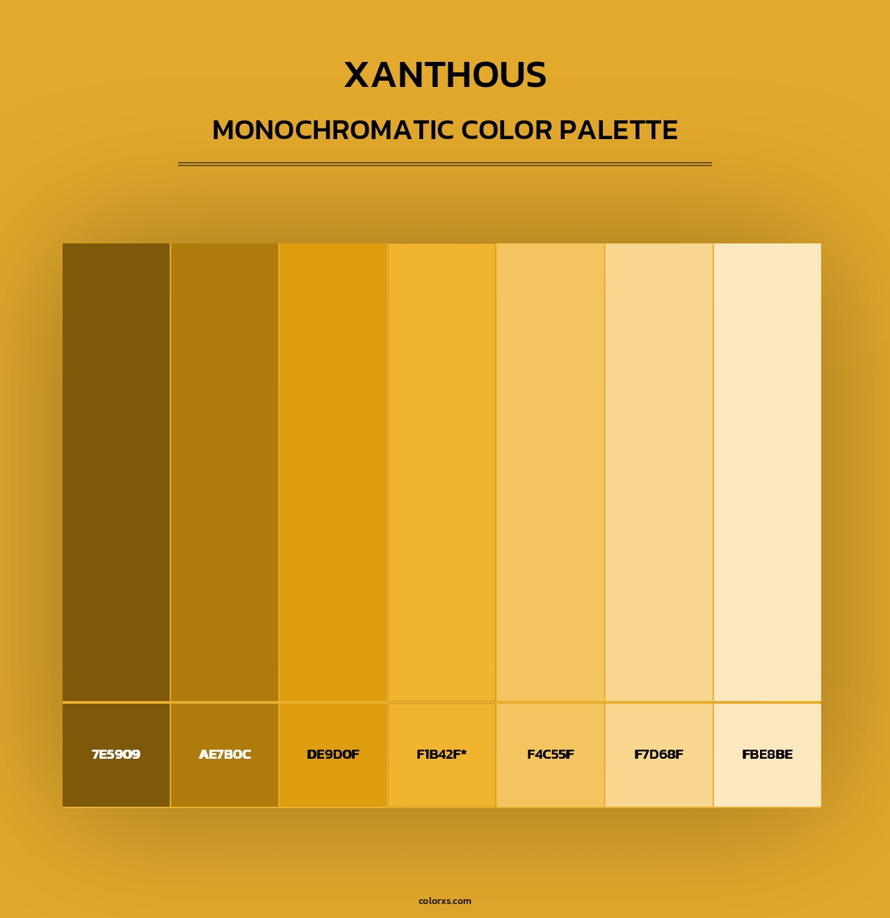 Xanthous - Monochromatic Color Palette