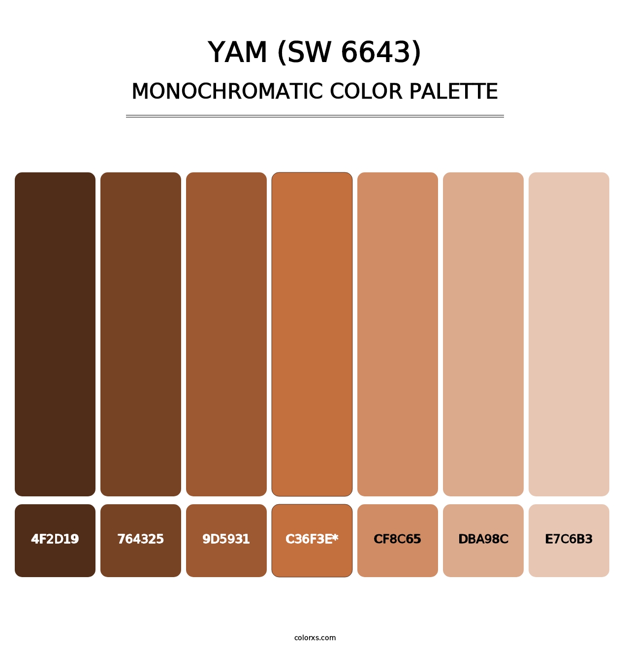 Yam (SW 6643) - Monochromatic Color Palette