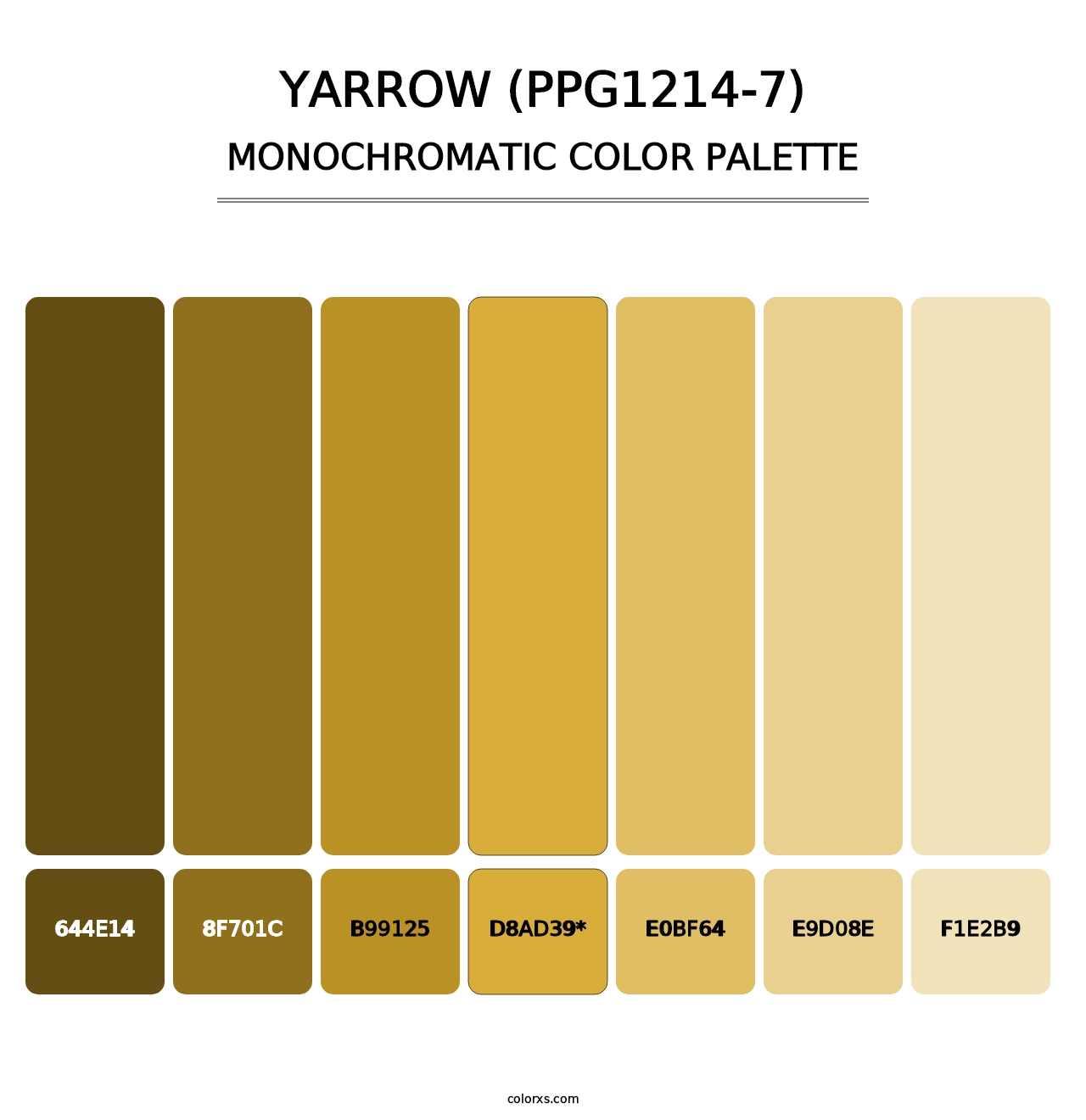 Yarrow (PPG1214-7) - Monochromatic Color Palette
