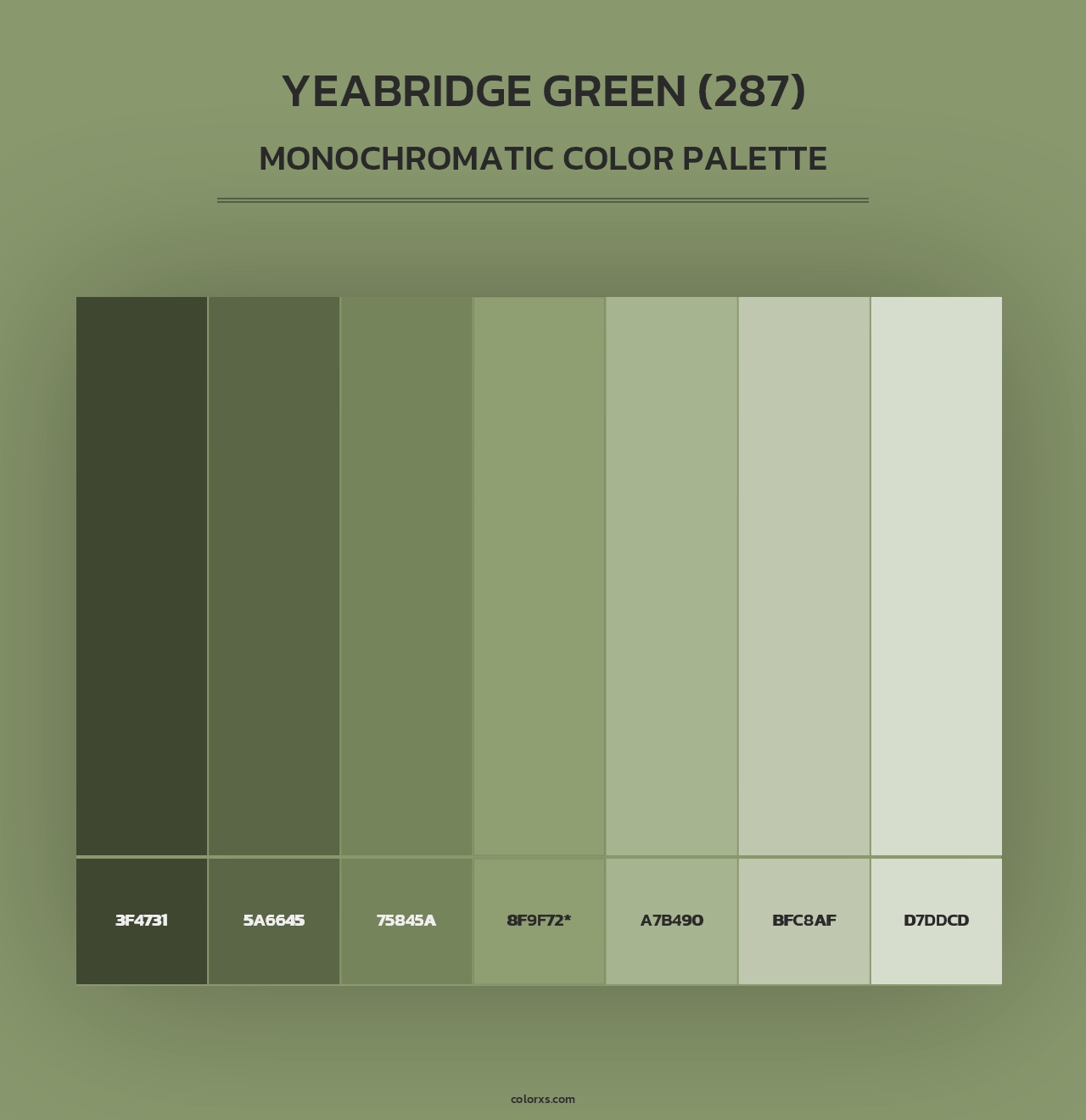 Yeabridge Green (287) - Monochromatic Color Palette