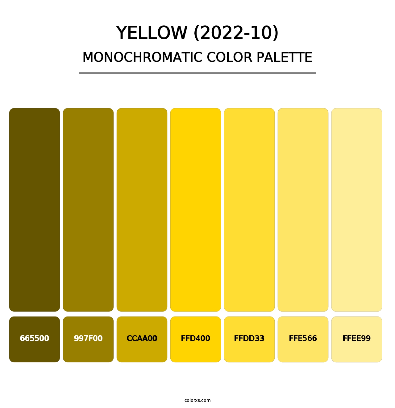 Yellow (2022-10) - Monochromatic Color Palette
