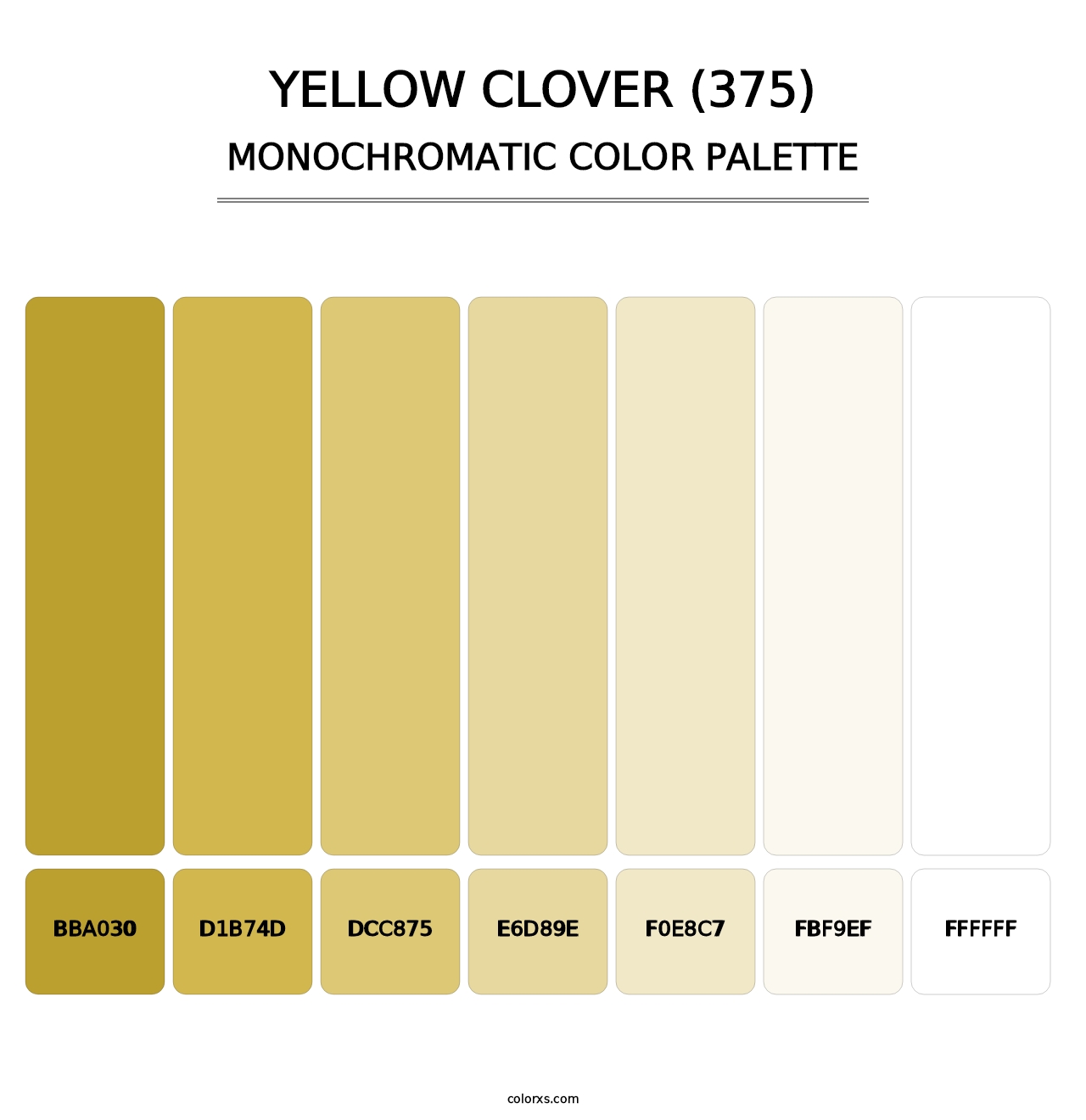 Yellow Clover (375) - Monochromatic Color Palette