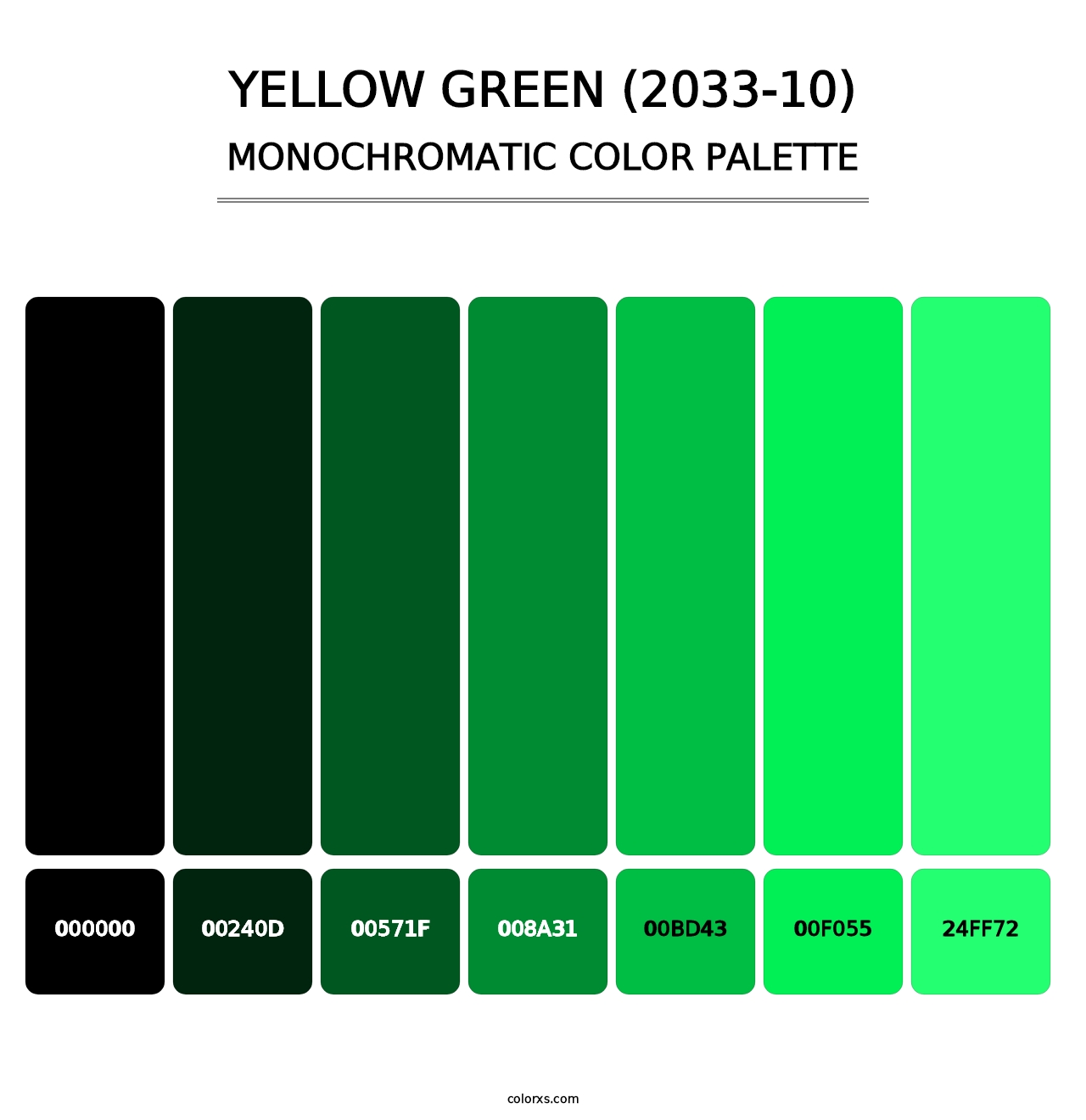 Yellow Green (2033-10) - Monochromatic Color Palette