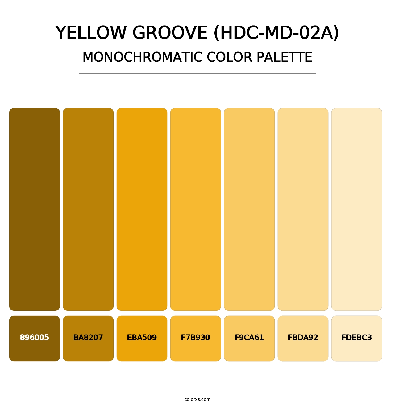 Yellow Groove (HDC-MD-02A) - Monochromatic Color Palette