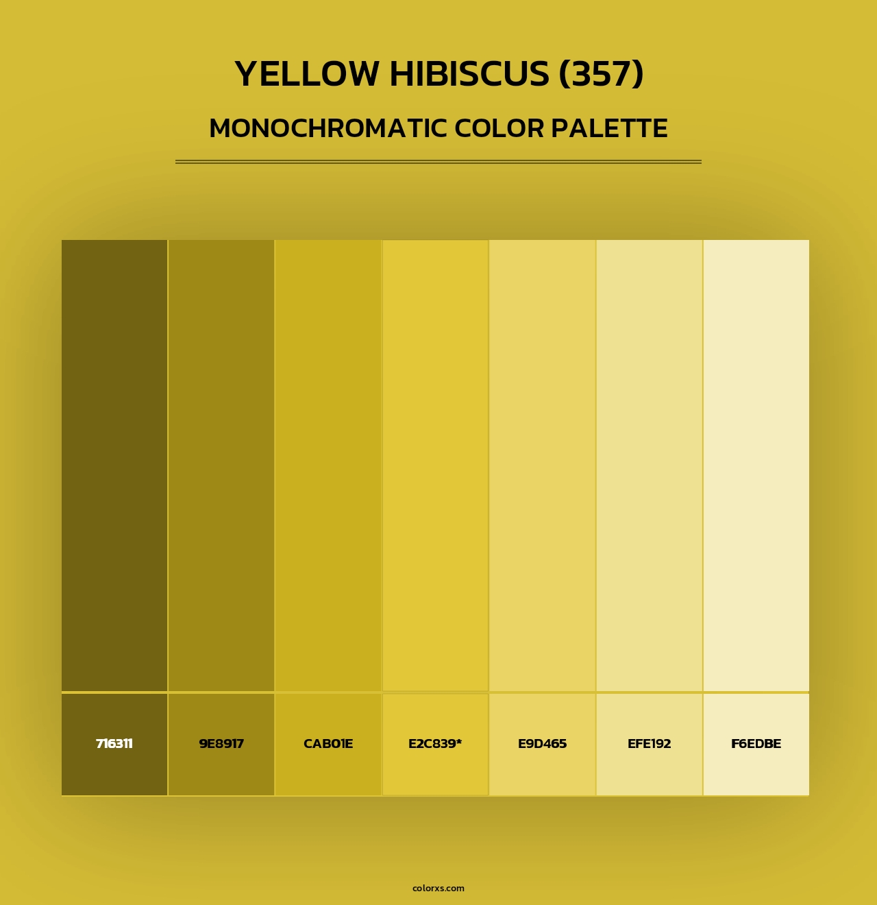 Yellow Hibiscus (357) - Monochromatic Color Palette