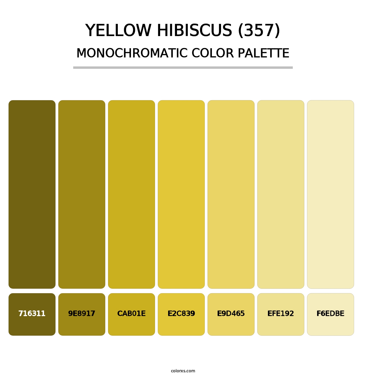 Yellow Hibiscus (357) - Monochromatic Color Palette