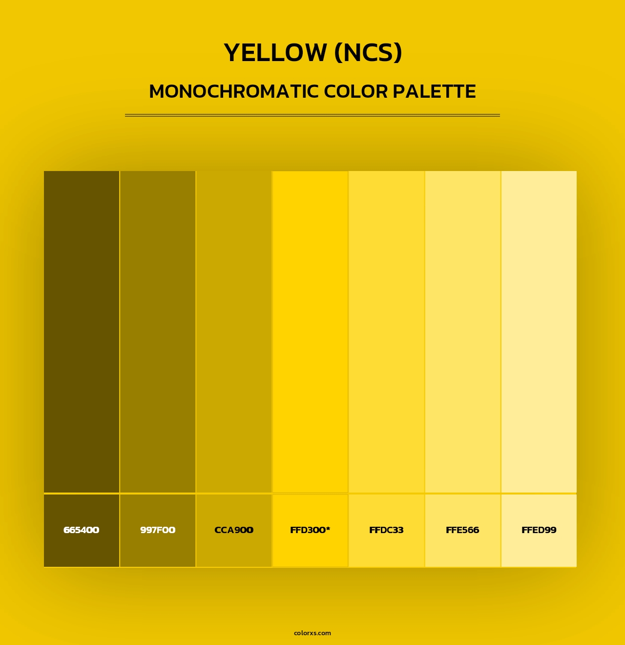 Yellow (NCS) - Monochromatic Color Palette