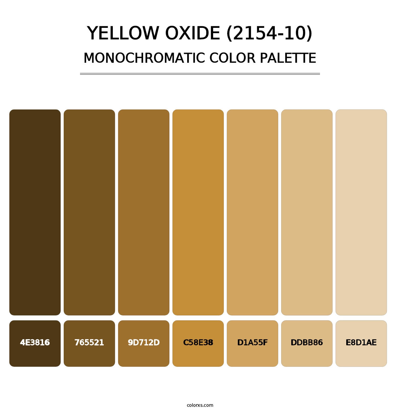 Yellow Oxide (2154-10) - Monochromatic Color Palette