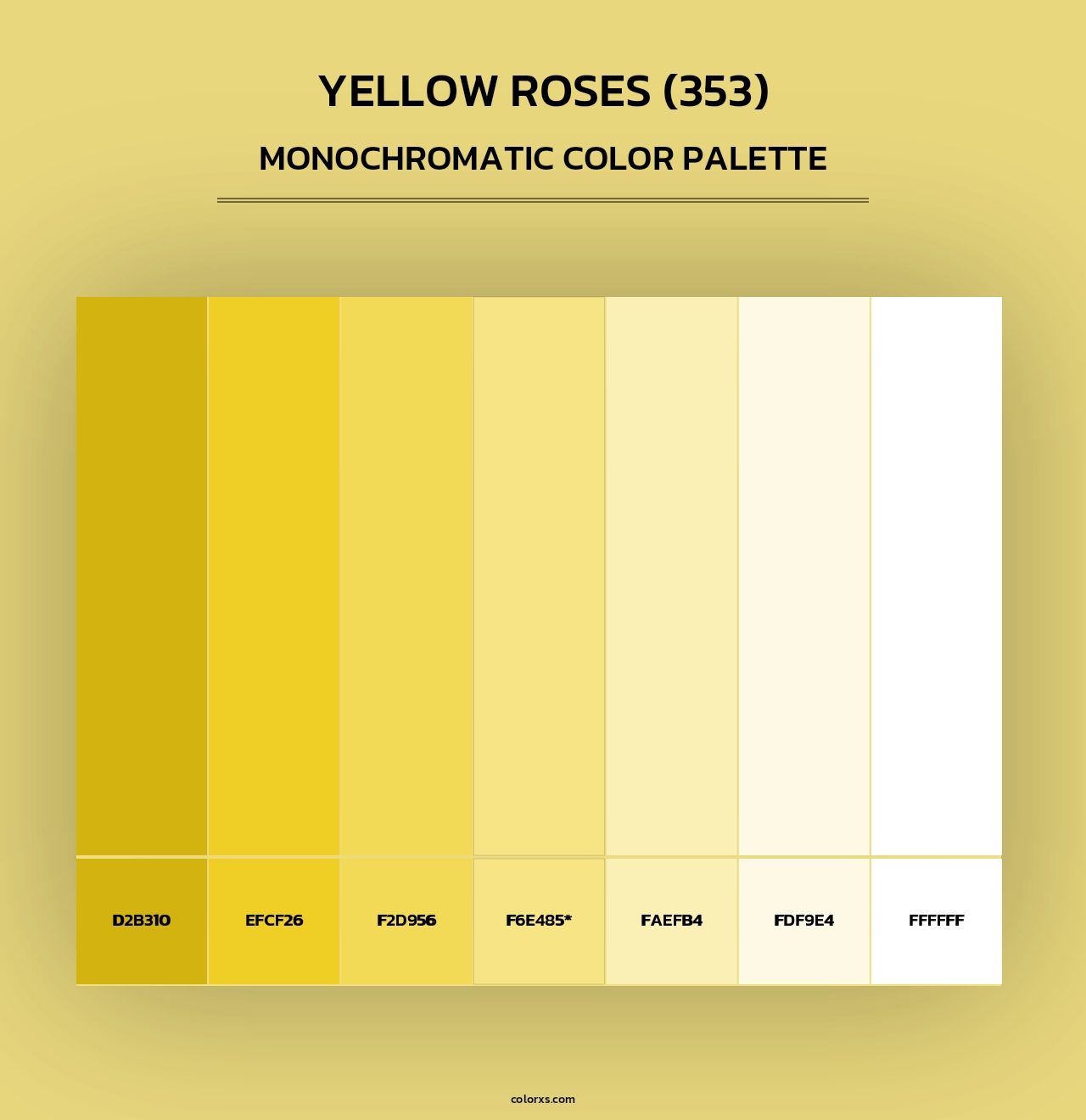 Yellow Roses (353) - Monochromatic Color Palette