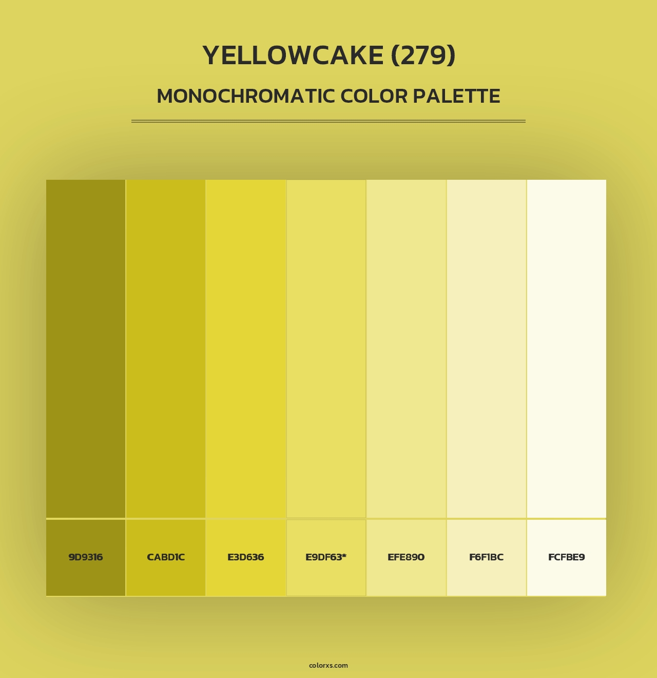 Yellowcake (279) - Monochromatic Color Palette