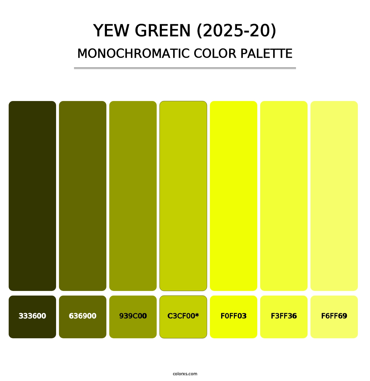 Yew Green (2025-20) - Monochromatic Color Palette