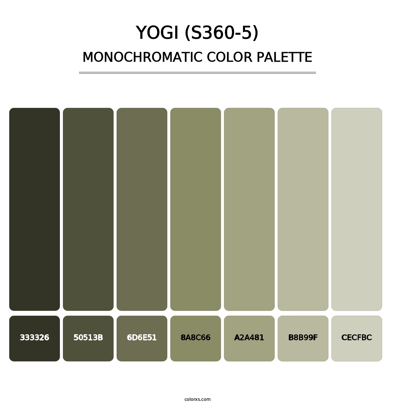 Yogi (S360-5) - Monochromatic Color Palette