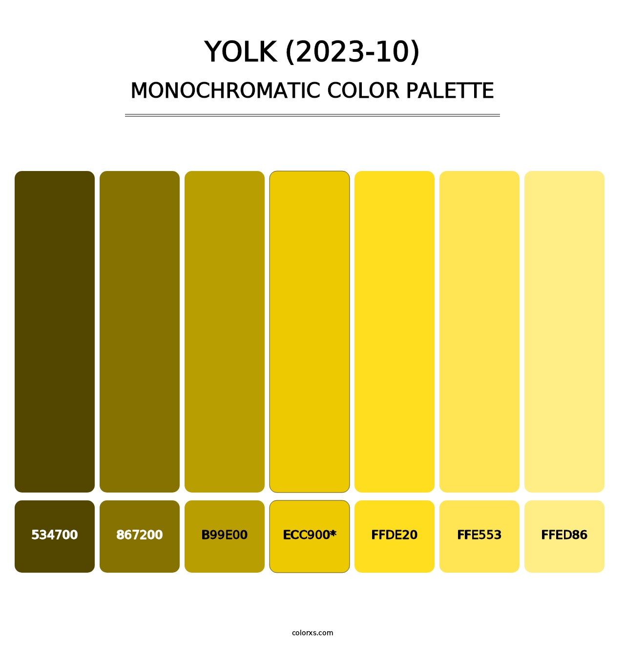 Yolk (2023-10) - Monochromatic Color Palette
