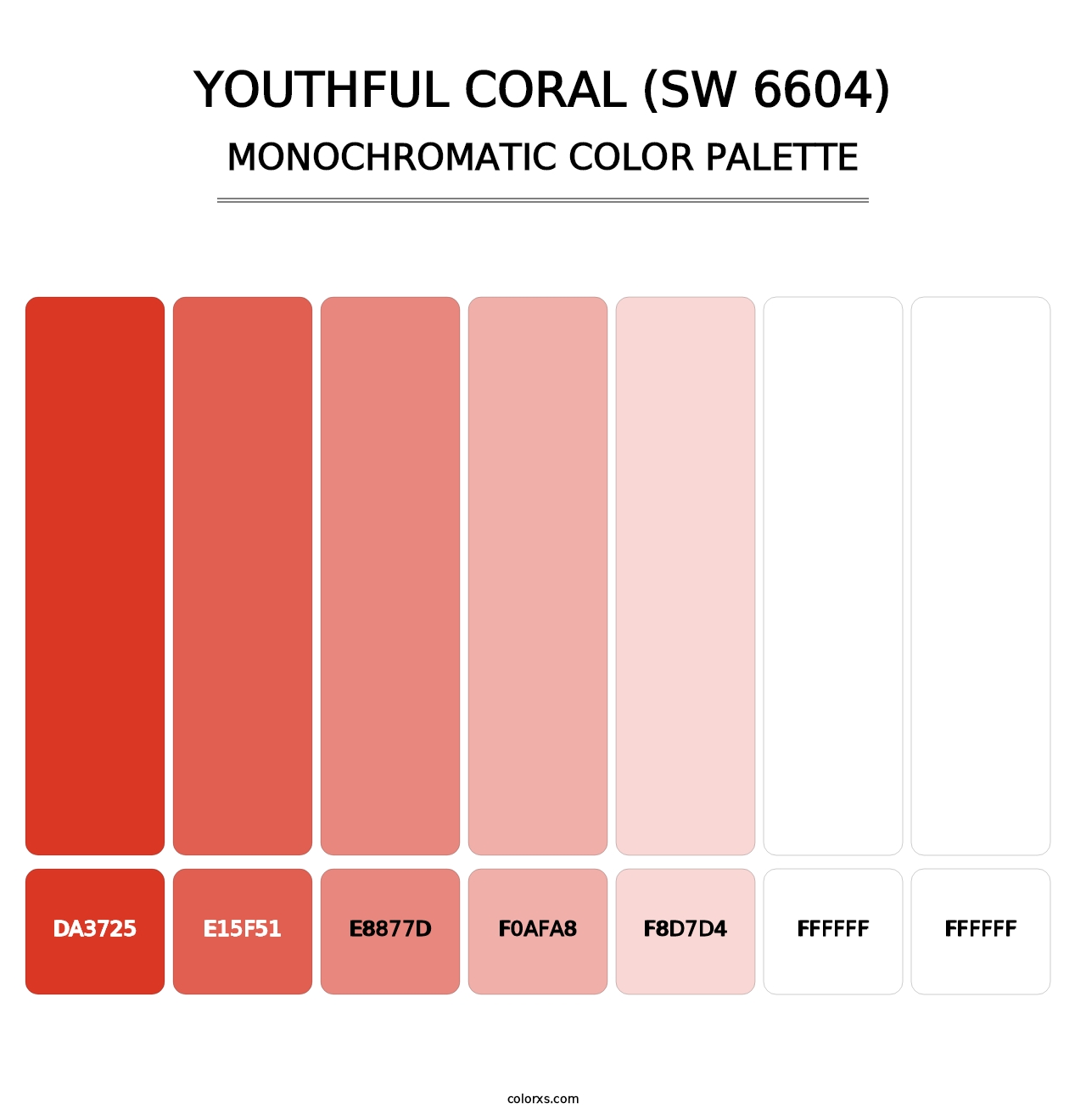 Youthful Coral (SW 6604) - Monochromatic Color Palette
