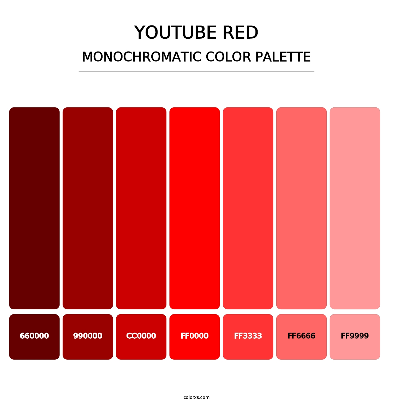 YouTube Red - Monochromatic Color Palette