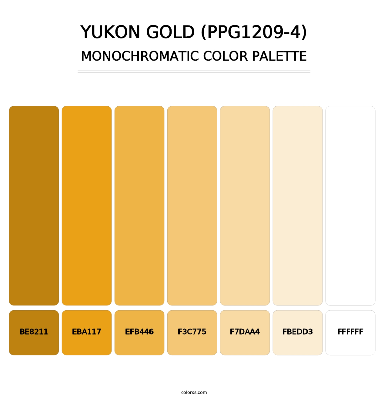 Yukon Gold (PPG1209-4) - Monochromatic Color Palette