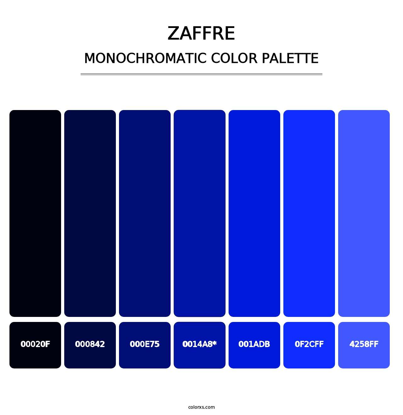 Zaffre - Monochromatic Color Palette