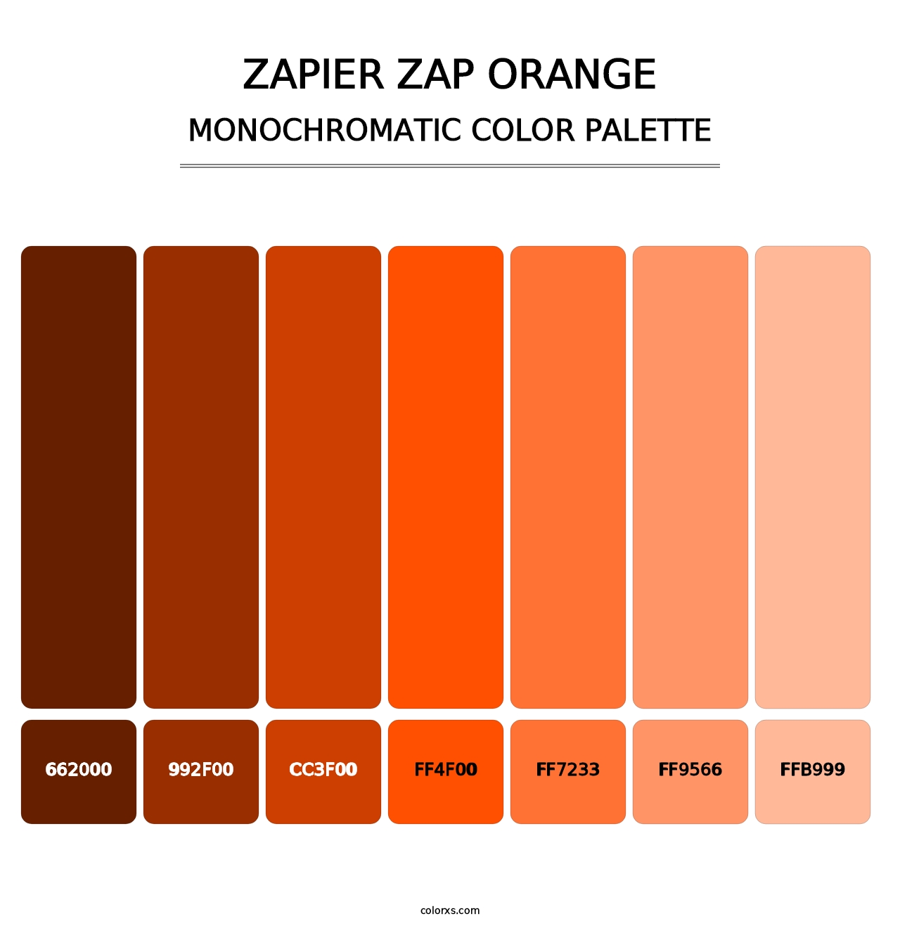Zapier Zap Orange - Monochromatic Color Palette