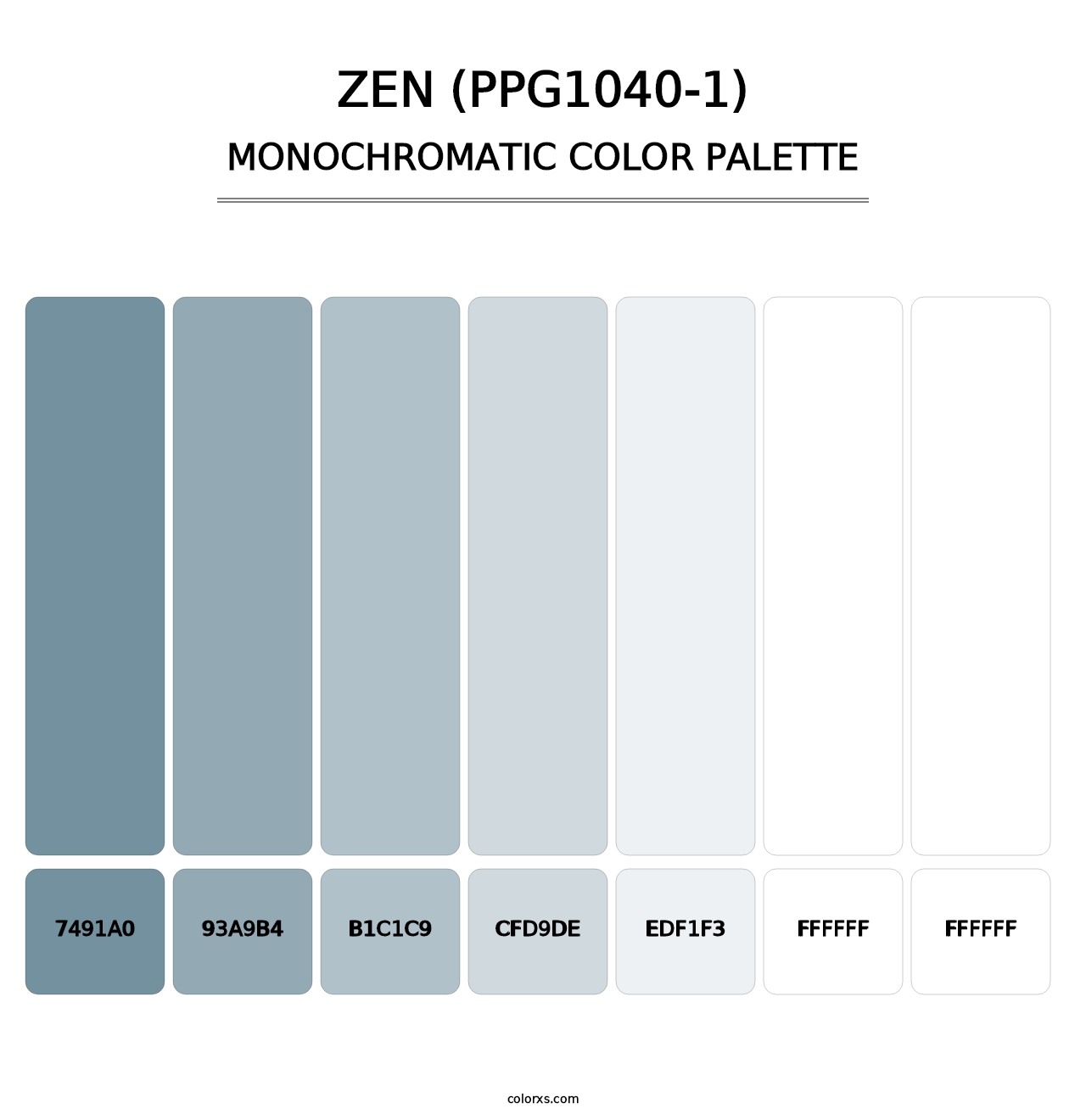 Zen (PPG1040-1) - Monochromatic Color Palette
