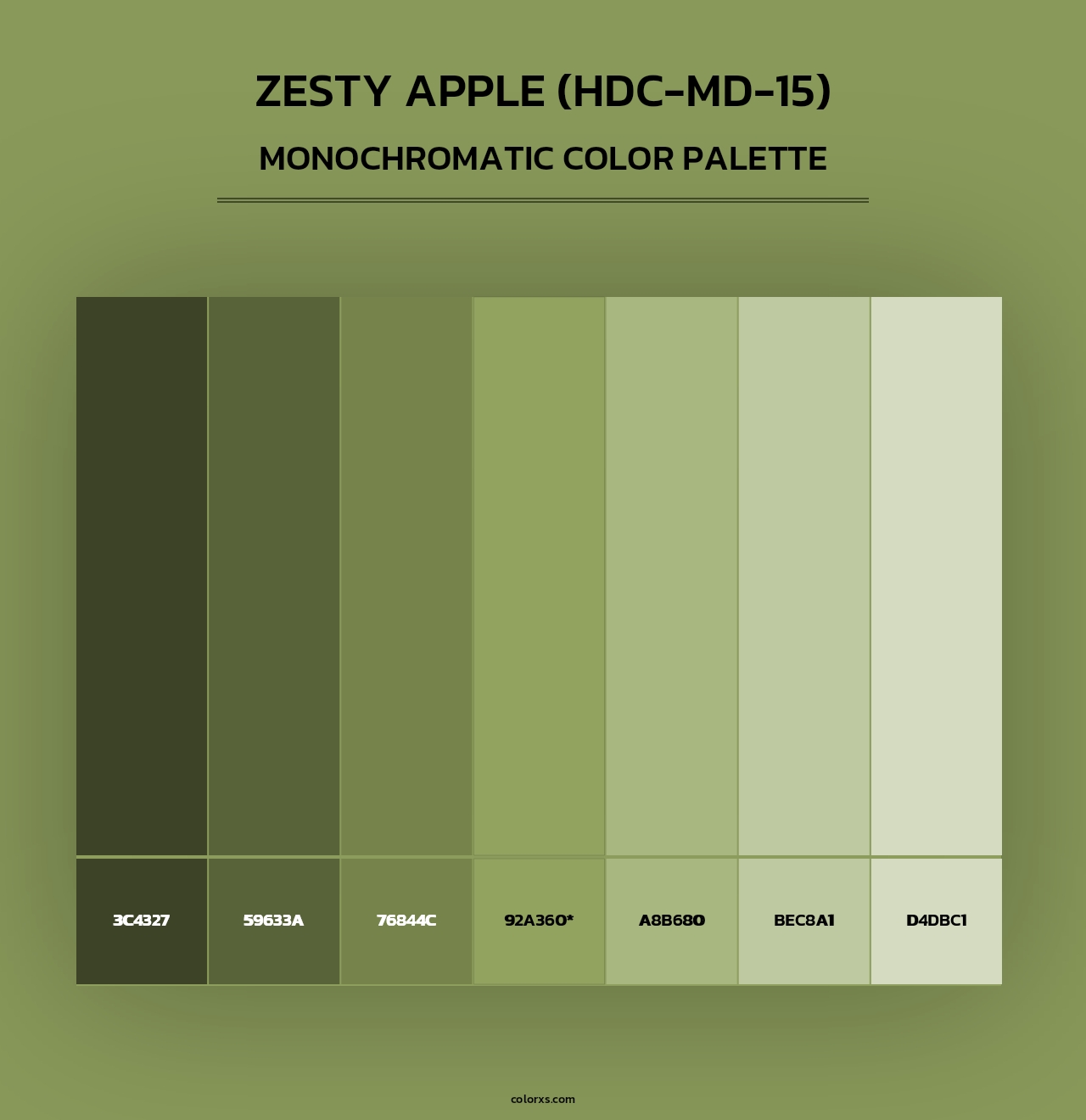 Zesty Apple (HDC-MD-15) - Monochromatic Color Palette
