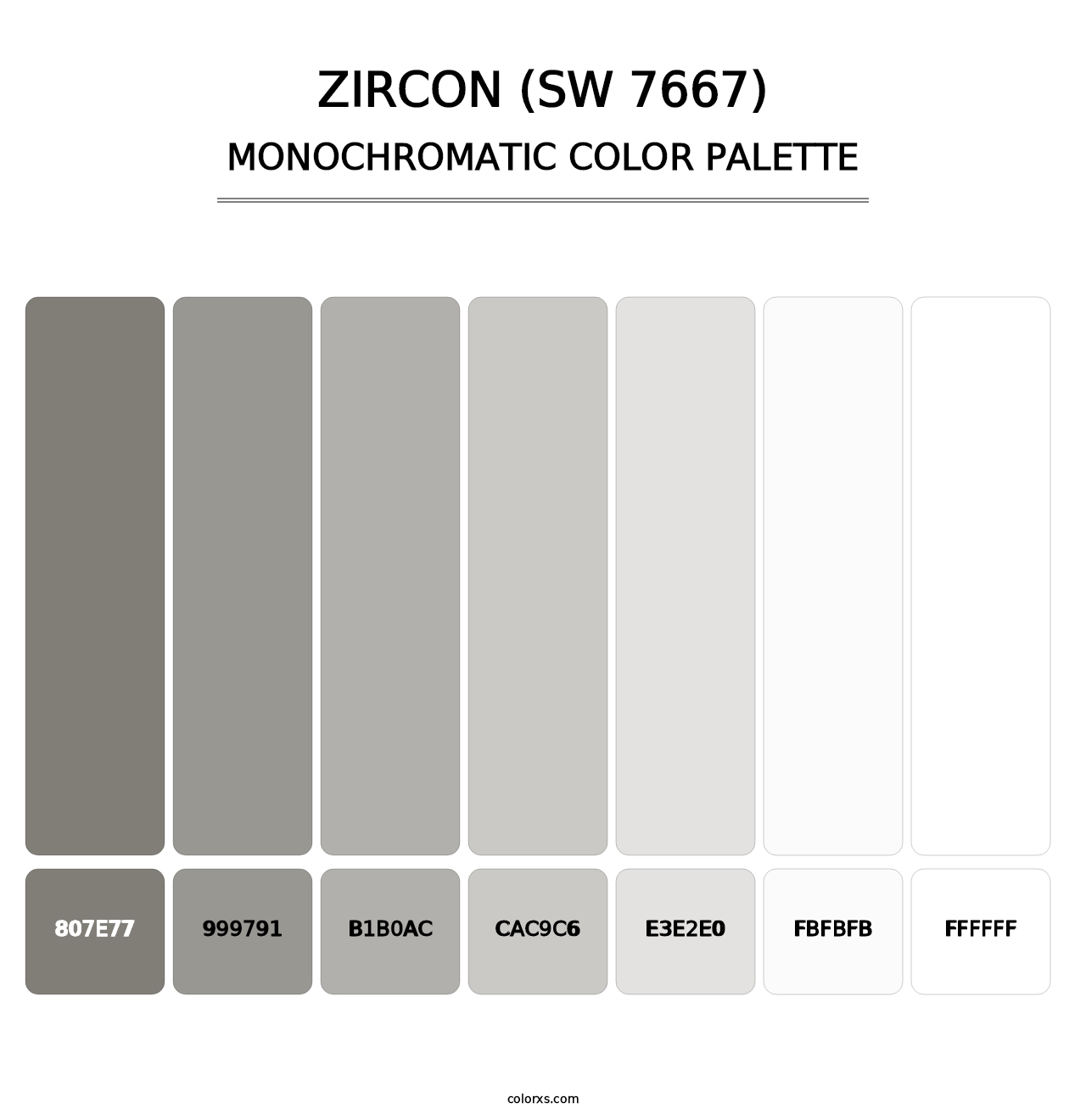 Zircon (SW 7667) - Monochromatic Color Palette
