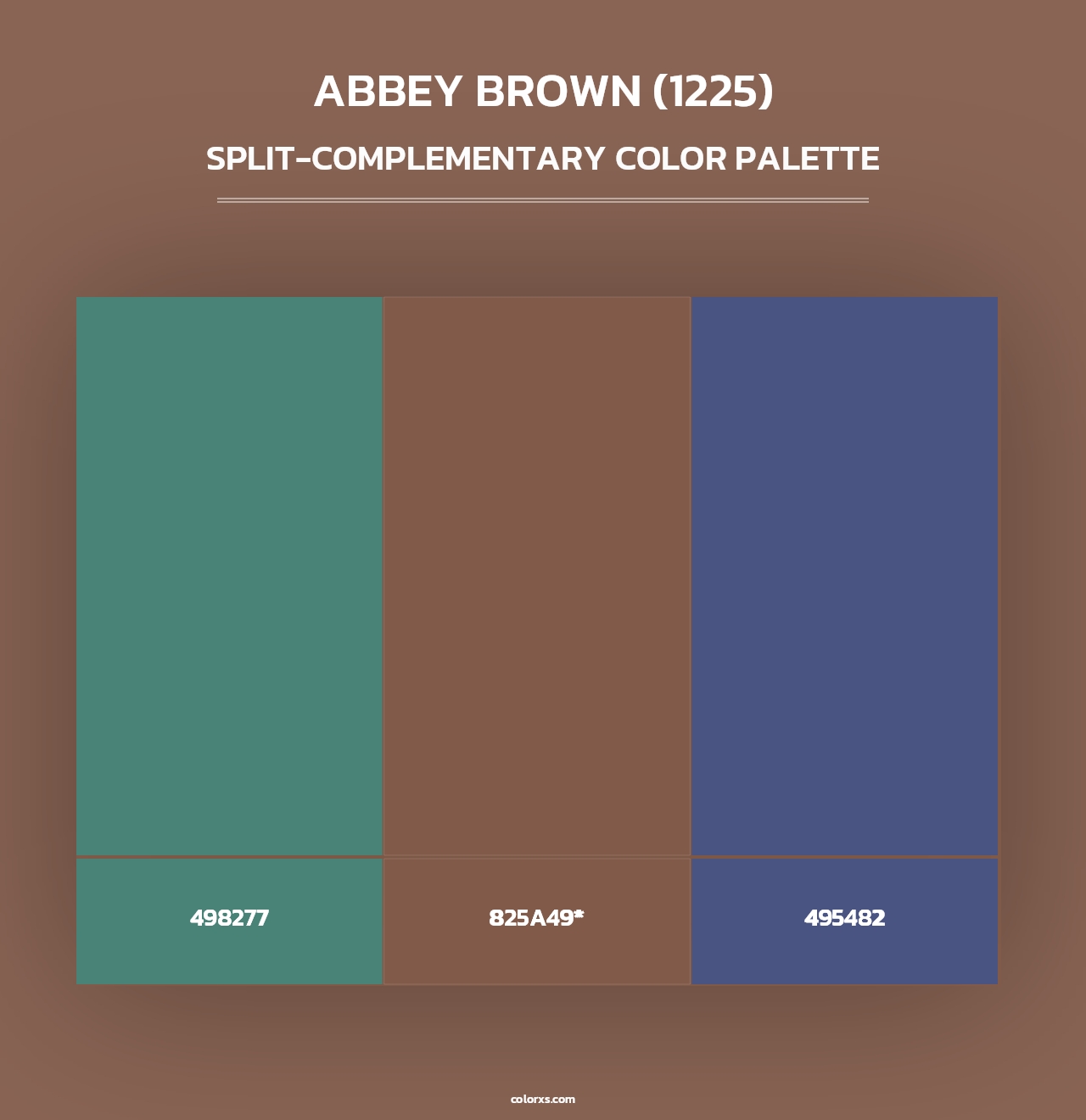 Abbey Brown (1225) - Split-Complementary Color Palette